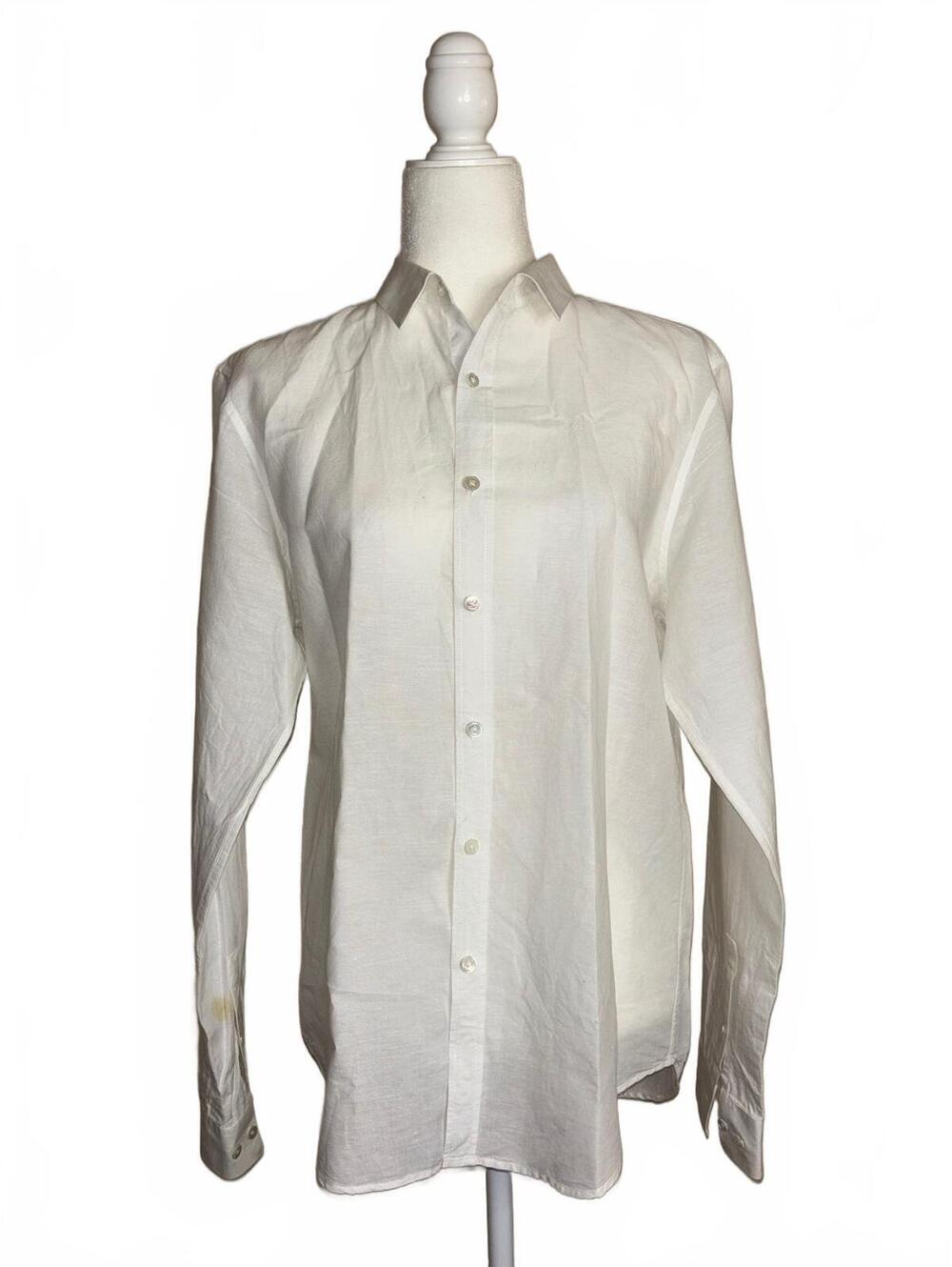 Theory Linen & Cotton blended Zach Ps Button Up Blouse